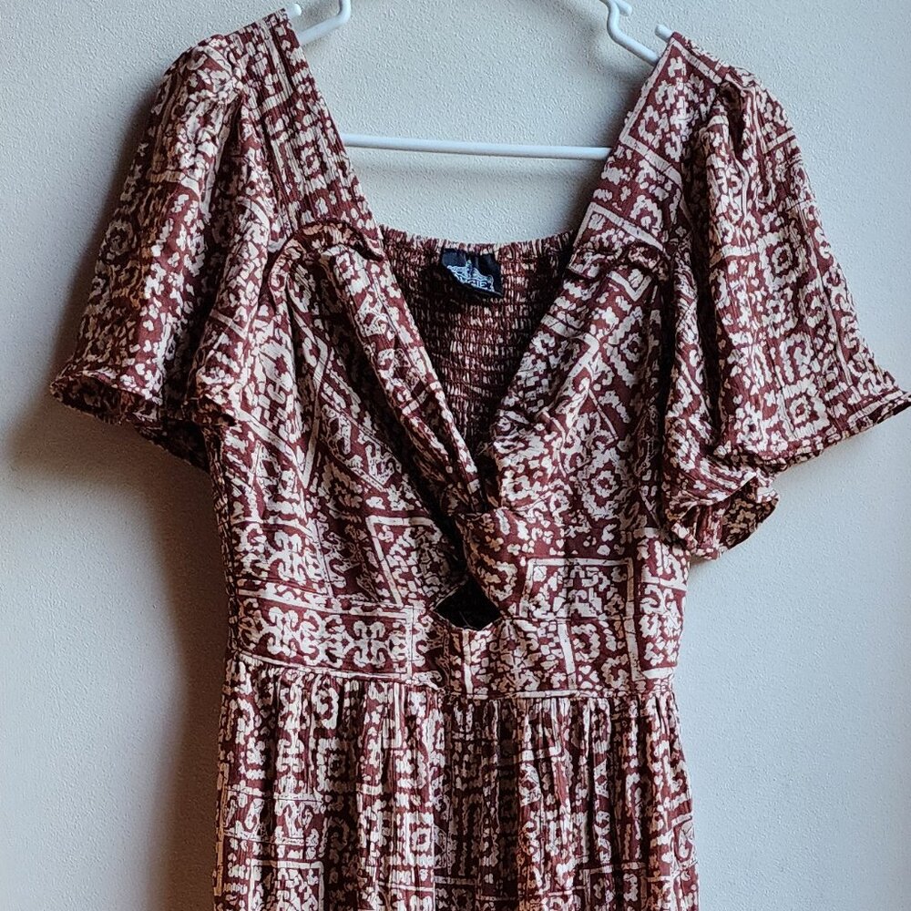 Angie Aztec Southwestern Style V-Neck Midi Sundress Size Large - Picture 5 of 15